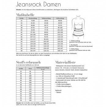 Schnittmuster Fadenkäfer Jeansrock Damen