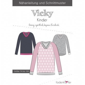 Schnittmuster Fadenkäfer Pullover Vicky Kinder
