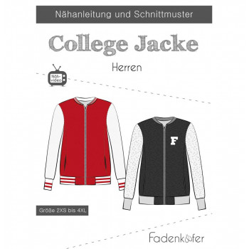 Schnittmuster Fadenkäfer Collegejacke Herren
