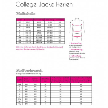 Schnittmuster Fadenkäfer Collegejacke Herren
