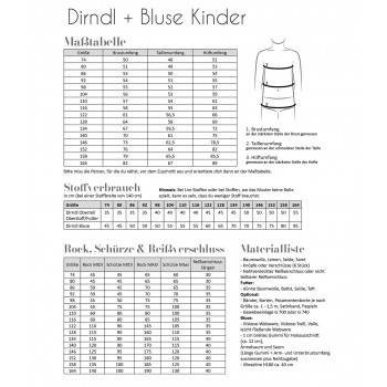 Schnittmuster Fadenkäfer Dirndl Kinder inklusive Bluse