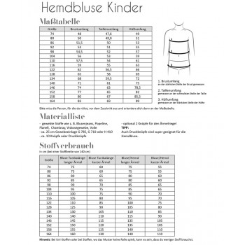 Schnittmuster Fadenkäfer Hemdbluse Kinder