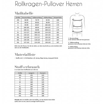 Schnittmuster Fadenkäfer Rollkragen Pullover Herren