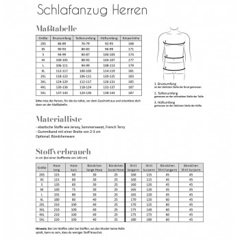 Schnittmuster Fadenkäfer Schlafanzug Herren