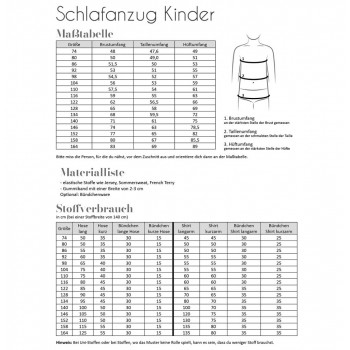 Schnittmuster Fadenkäfer Schlafanzug Kinder