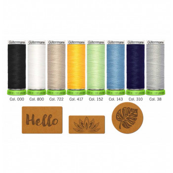 Set Nähgarn rPET 100 m 8 Stück mit Labels