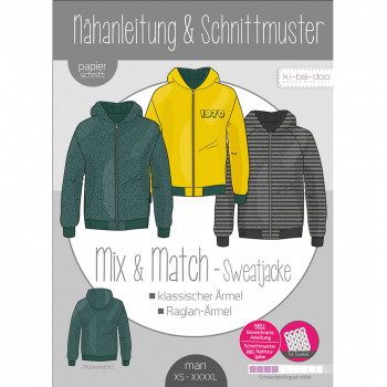 Schnittmuster Kibadoo Mix&Match Sweatjacke Herren