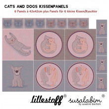 Popeline Susalabims Kissen Cats and Dogs