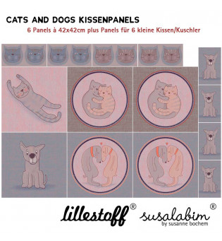 Popeline Susalabims Kissen Cats and Dogs