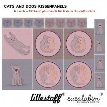 Popeline Susalabims Kissen Cats and Dogs
