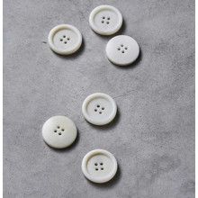 Tellerknopf Steinnuss 25 mm bright white