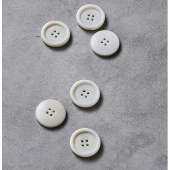 Tellerknopf Steinnuss 25 mm bright white