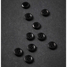 Knopf Steinnuss mit Rand 11 mm black