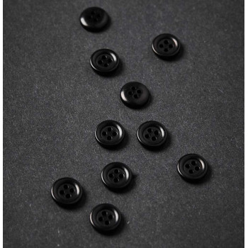 Knopf Steinnuss mit Rand 11 mm black