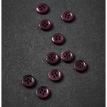 Knopf Steinnuss mit Rand 11 mm maroon