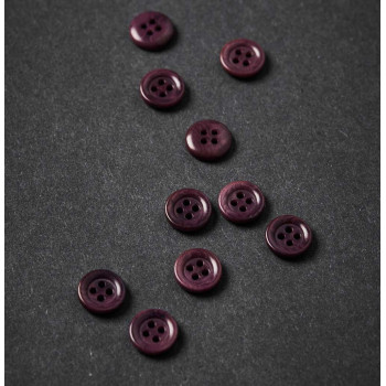 Knopf Steinnuss mit Rand 11 mm maroon