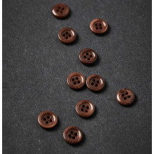 Knopf Steinnuss mit Rand 11 mm pecan
