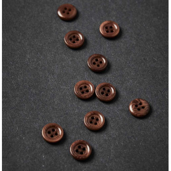 Knopf Steinnuss mit Rand 11 mm pecan