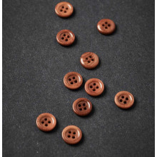 Knopf Steinnuss mit Rand 11 mm rust