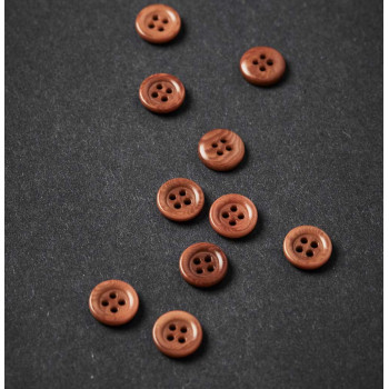 Knopf Steinnuss mit Rand 11 mm rust