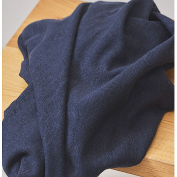 Reststück 42 cm Pilu Tencel/Leinen-Jersey dark navy