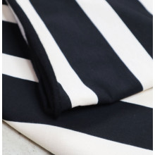 Reststück 65 cm Sava Tencel/Baumwoll-Kuschelsweat Stripe black/shell