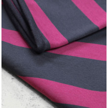 Sava Tencel/Baumwoll-Kuschelsweat Stripe dark navy/cherry