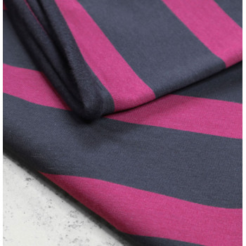 Sava Tencel/Baumwoll-Kuschelsweat Stripe dark navy/cherry
