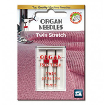 Organ Zwillingsnadel Stretch 75/2,5 - 2 Stück