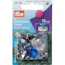 Überziehbare Knöpfe 15 mm mit Werkzeug
