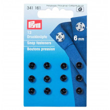 Annäh-Druckknöpfe 6 mm schwarz