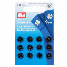 Annäh-Druckknöpfe 9 mm schwarz