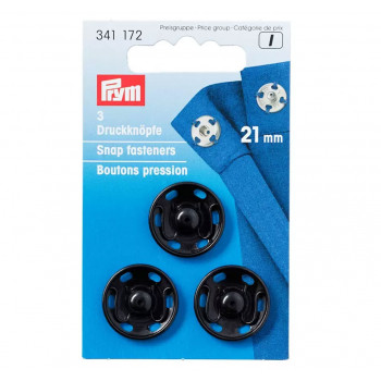 Annäh-Druckknöpfe 21 mm schwarz