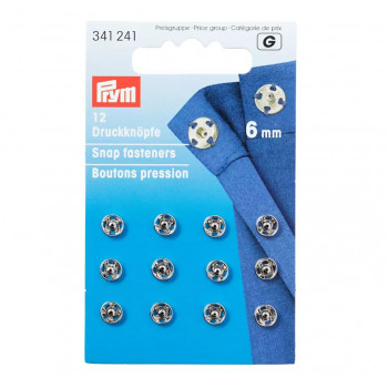 Annäh-Druckknöpfe 6 mm silber