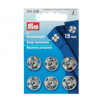 Annäh-Druckknöpfe 15 mm silber