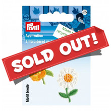 Applikation recycelt Blumen weiß/orange