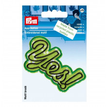 Applikation recycelt Schriftzug YES