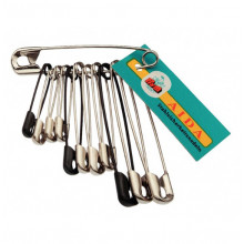 Sicherheitsnadeln 12 Stück silber/schwarz