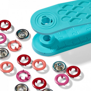 Druckknöpfe Jersey 8 mm Ring rot/pink