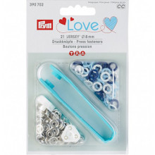 Druckknöpfe Jersey 8 mm Ring blau/weiß/hellblau