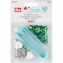 Druckknöpfe Jersey 8 mm Ring grün gemischt
