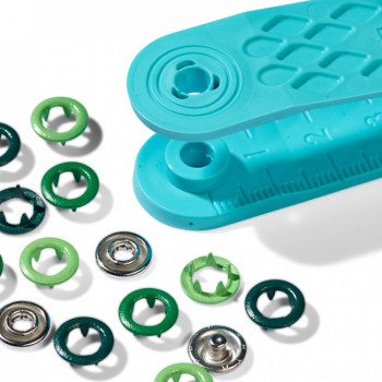 Druckknöpfe Jersey 8 mm Ring grün gemischt