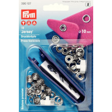 Druckknöpfe Jersey 10 mm Ring silber