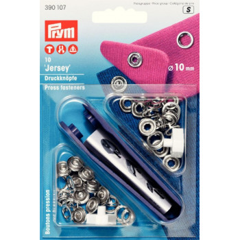 Druckknöpfe Jersey 10 mm Ring silber