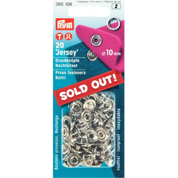 Druckknöpfe Jersey 10 mm Ring silber - Nachfüllpack