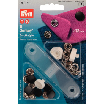 Druckknöpfe Jersey 12 mm schwarz