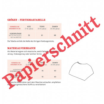Schnittmuster Poncho Frau Penny
