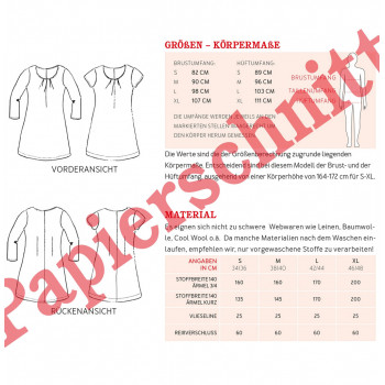 Schnittmuster Kleid Frau Ameland