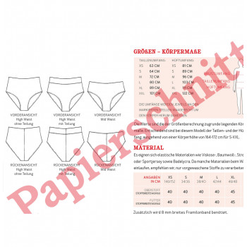 Schnittmuster Bikinihose Frau April