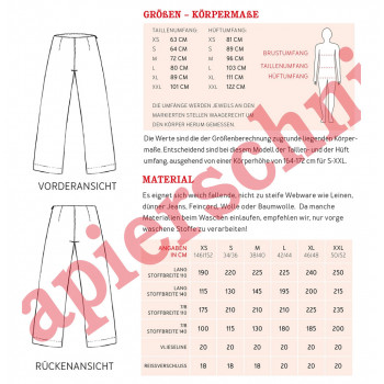 Schnittmuster Frau Elena Hose